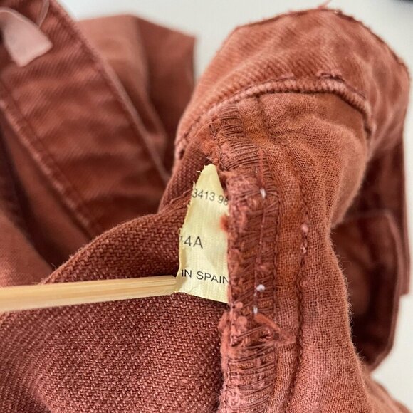 Stradivarius Super Wide-Leg High-Waisted Crop Denim Jeans Brown Size Teen 8 - Picture 10 of 10